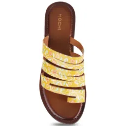 Mochi Women's Yellow Toe Ring Sandals image 3