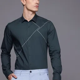 Louis Philippe Ath.Work Super Slim Fit Geometric Printed Formal Shirt-picture-41