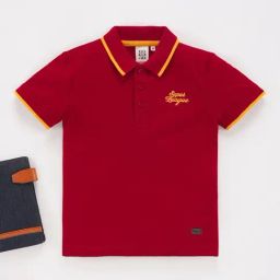Ed-a-Mamma Kids Red Solid Polo T-Shirt-picture-33