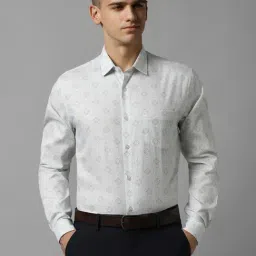 Allen Solly Light Blue Cotton Slim Fit Printed Shirt-picture-16