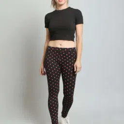 N-Gal Black Printed Sports Leggings image 5