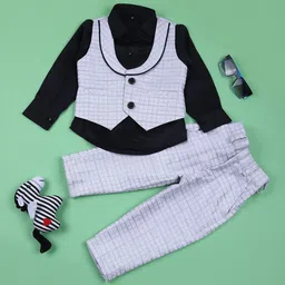 V-Mart Boys Self-Design Single-Breasted Four-Piece Suits-image-3