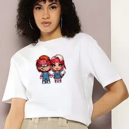 KAIDO Women Pure Cotton T-shirt-image-38