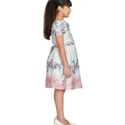 Peppermint Kids White & Pink Floral Print Dress image 3