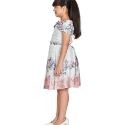 Peppermint Kids White & Pink Floral Print Dress image 4