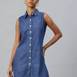 VARUSHKA Shirt Denim Mini Dress-picture-12