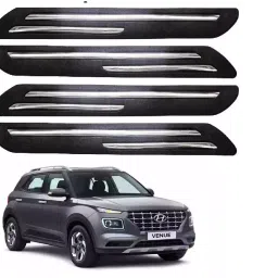 SCA Rubber Car Side Bumper Protector Guard with Double Chrome Strip for Venue Type2 Model Black (Set of 4)-picture-29