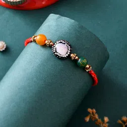 Aapno Rajasthan Unisex Beaded Rakhi with Roli Chawal-picture-29