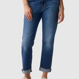 GAP Women Straight Fit Mid-Rise Light Fade Jeans-image-18