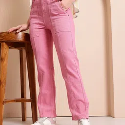 Mast & Harbour Women Straight Fit High-Rise Pure Cotton Jeans-picture-35