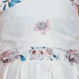 Peppermint Kids White & Pink Floral Print Dress image 5