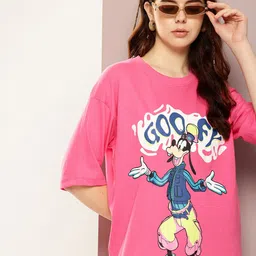 Kook N Keech Disney Goofy Printed Drop-Shoulder Sleeves Pure Cotton Oversized T-shirt-picture-27