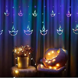 X4Decor Diya Curtain 6+6 Pixel Led Light Multicolor-image-84