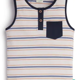 JusCubs Boys Striped Henley Neck Pockets T-shirt-image-26