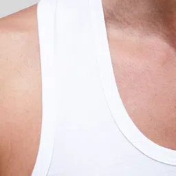 AMUL COMFY Pack Of 2 Pure Cotton Undershirt Innerwear Vests AC-PLVESTWHTRN-WHT-XL-2PC image 2