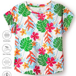 Pine Active Half Sleeves T-Shirt With Floral Print - White-picture-22