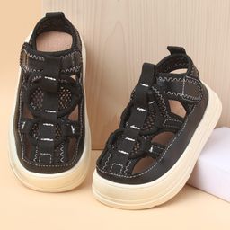 Babyoye Sandals With Velcro Closure - Black-picture-22