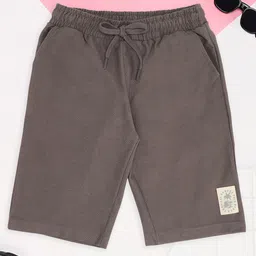 Pantaloons Junior 100% Cotton Knit Solid Shorts - Grey-picture-33
