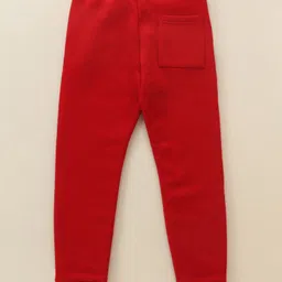 UCB Knit Full Length Lounge Pants Solid Colour Text Print - Red image 2