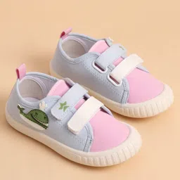 Cute Walk by Babyhug Velcro Closure Casual Shoes With Whale Patch - Pink image 2