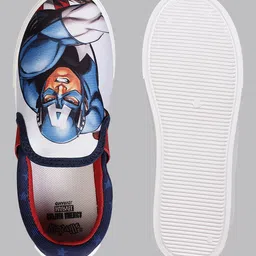 Kidsville Marvel Featuring Captain America Designed Slip On Shoes - Navy Blue image 4