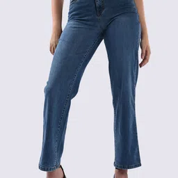 Kraus Jeans Women Flared High-Rise Light Fade Stretchable Jeans-picture-16