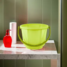 Kuber Industries Green Solid Plastic Bath Accessories Set-picture-37