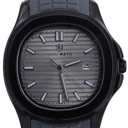 SANSIMAYO BETA Men Textured Dial & Bracelet Style Straps Analogue Watch SM-M-63-GR-B-GR image 2