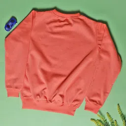 V-Mart Girls Printed Spun Fleece Round Neck Full Sleeve Sweatshirt image 3