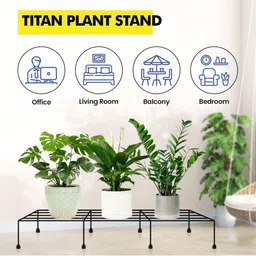 HOMZY DECOR 4-Pcs Black Anti-Rust Planter Stand image 3