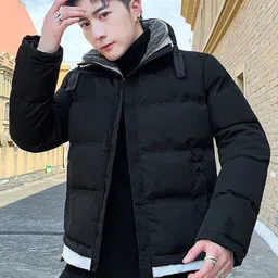 HERE&NOW Men Off White Polyester Solid Jackets-picture-27