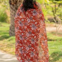 KALINI Floral Poly Chiffon Saree image 4