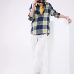 Monte Carlo Boys Buffalo Checked Spread Collar Cotton Casual Shirt image 5