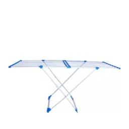 Peng Essentials Flexy  Powder Coated Mid Steel Cloth Drying Stand Silver & Blue-image-82