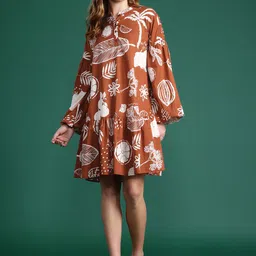 DressBerry Floral Print Drop-Waist Dress-image-52