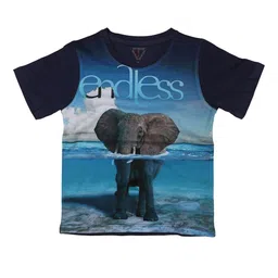 Wear Your Mind Boys Black & Blue Printed Round Neck T-shirt-image-26