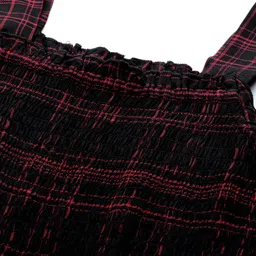 Roadster Women Black & Maroon Checked Basic Jumpsuit image 4