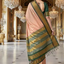 all about you Woven Design Zari Pure Silk Handloom Kanjeevaram Saree image 3