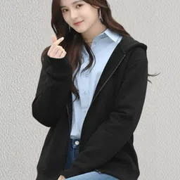 LECOWAR Women Fleece Lightweight Open Front Jacket image 2