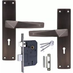 Atom Iron Black Door Handle Lock Set, MH-IR-806-KY-BM-picture-41