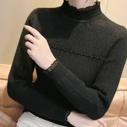 StyleCast Women Solid High Neck Pullover image 2