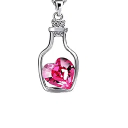 Crazy Fashion Rhodium-Plated Heart Shaped Pendants with Chains image 2