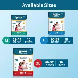 ELDURO Premium Unisex Adult Tape Diapers with Aloe Vera M Size, (Pack of 120 Pcs) image 3