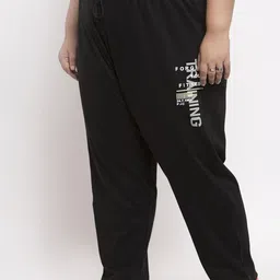 plusS Women Black Solid Straight-Fit Track Pants image 2