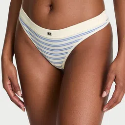 Victoria's Secret Rib Logo Striped Low Rise Thongs Briefs-image-58