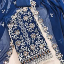 BlissFlair Art Silk Unstitched Dress Material-picture-32