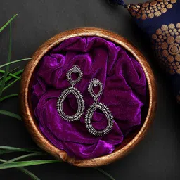 Mali Fionna Silver-Plated Teardrop Shaped Studs Earrings-image-5