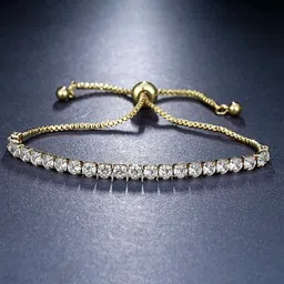 Peora Women Crystals Gold-Plated Wraparound Bracelet-image-86