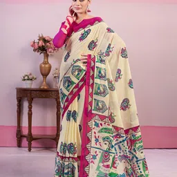 Garden Vareli Ethnic Motifs Pure Cotton Saree-image-76
