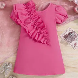 INCLUD Girls Puff Sleeve Applique A-Line Mini Dress image 2